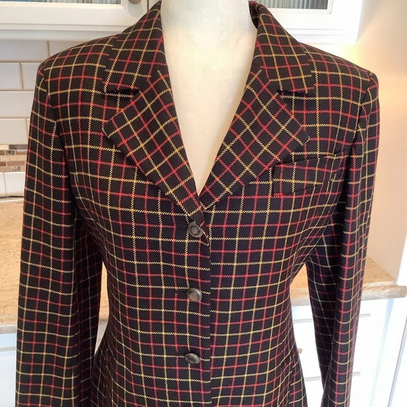 Cento x Cento By Iceberg Wool Jacket Blazer Italy Size 38 Plaid - Picture 2 of 12